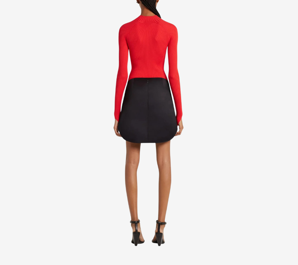 COU-CIRCLE RIB KNIT MOCKNECK SWEATER