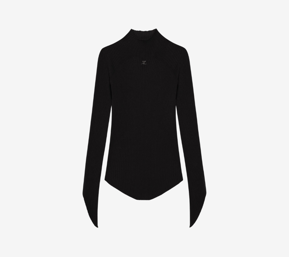 COU-CIRCLE RIB KNIT MOCKNECK SWEATER