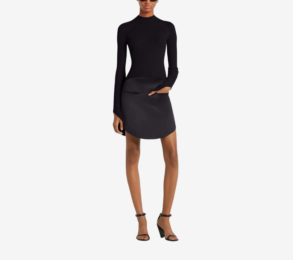 COU-CIRCLE RIB KNIT MOCKNECK SWEATER