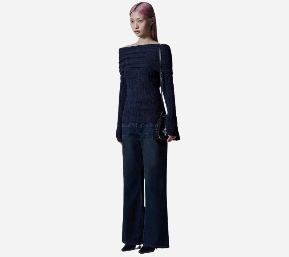 JUN-[ESSENTIAL] BOOTCUT VELVET DENIM PANTS