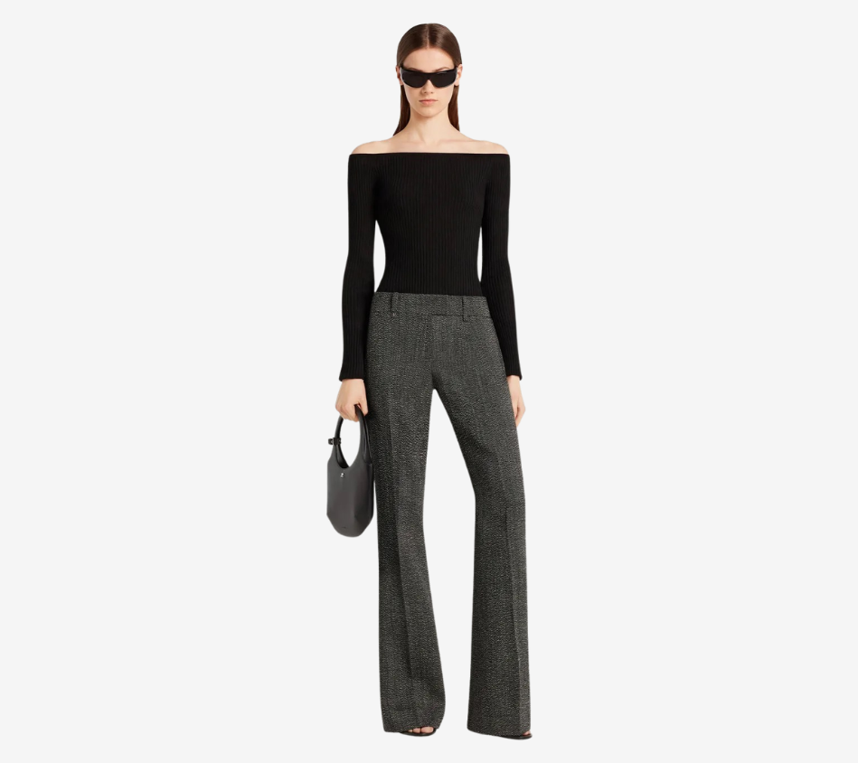 COU-OFF SHOULDER RIB KNIT TOP