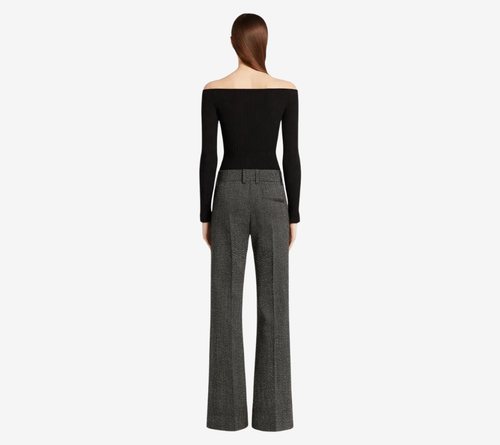 COU-OFF SHOULDER RIB KNIT TOP