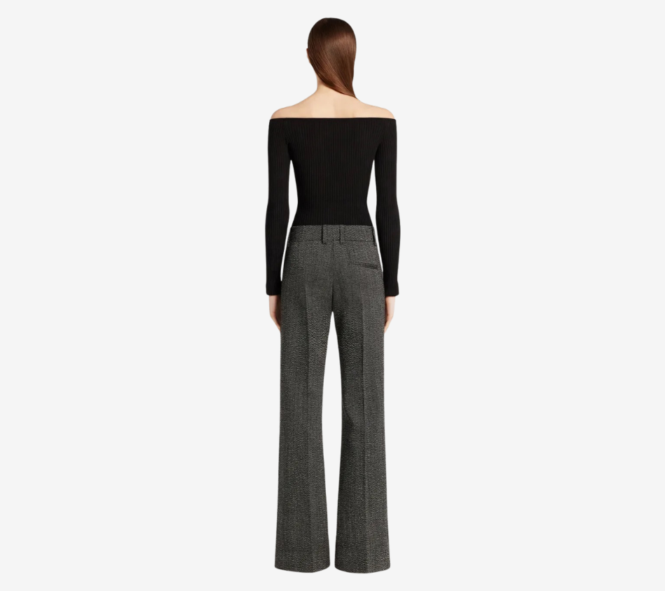 COU-OFF SHOULDER RIB KNIT TOP