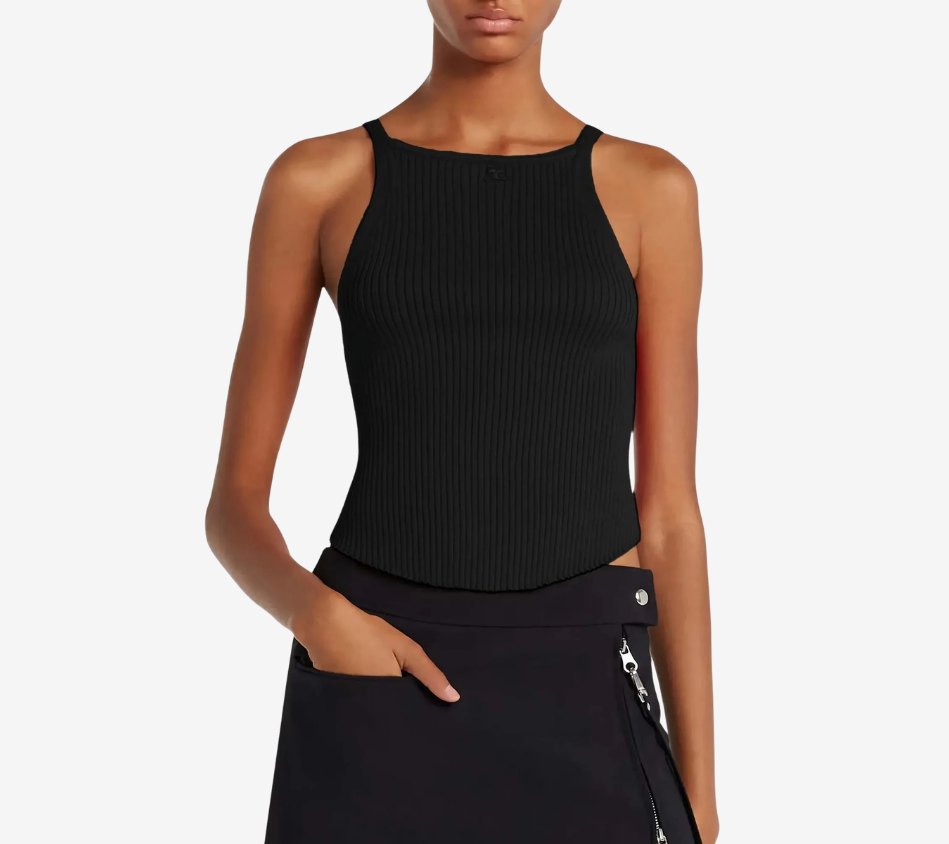 COU-CIRCLE RIB KNIT TOP