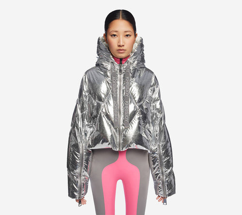 KRJ-CROP ICONIC MILANO IN SILVER MIRROR