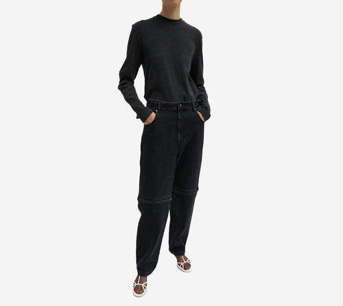 QUẦN JEAN CÓ KHÓA KÉO CHUYỂN ĐỔI TIB-BLACK DENIM LARS