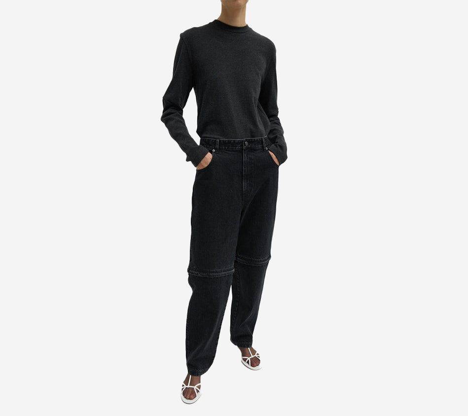 QUẦN JEAN CÓ KHÓA KÉO CHUYỂN ĐỔI TIB-BLACK DENIM LARS