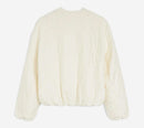 JIL-CREW NECK BOMBER WITH COVERED BUTTONS FRONT OPENING