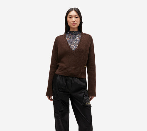 GAN-WOOL YAK MIX CỔ CHỮ V SÂU