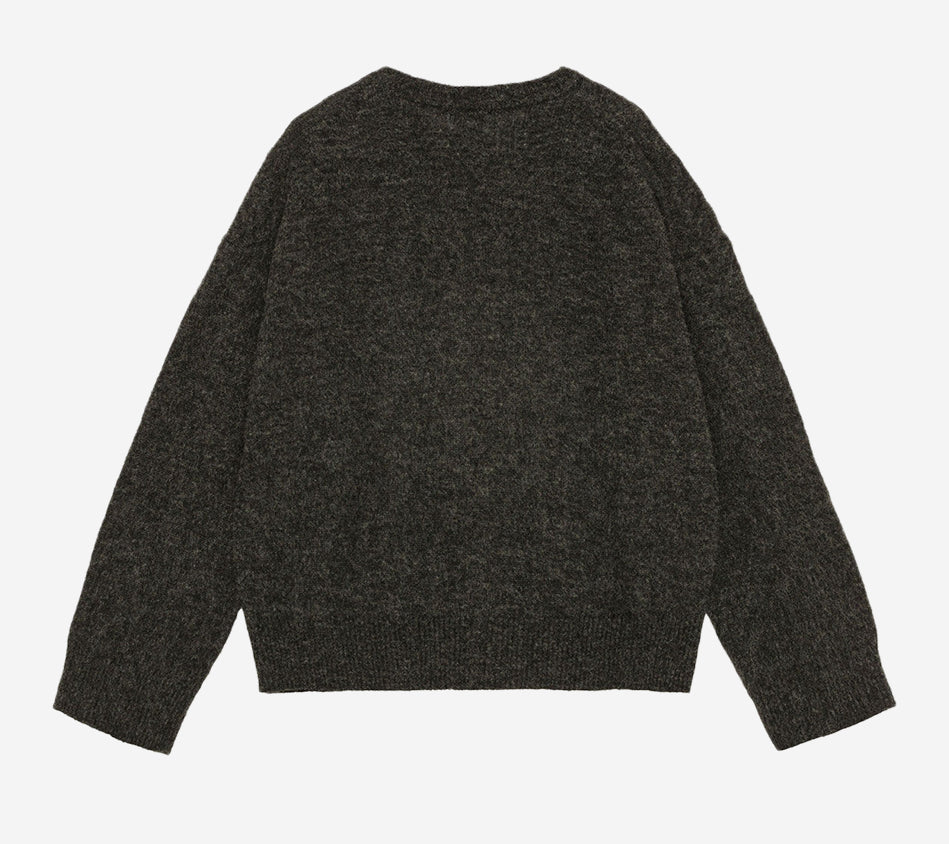 GAN-FINE BRUSHED ALPACA BANANA CỔ TRÒN DÁNG RỘNG