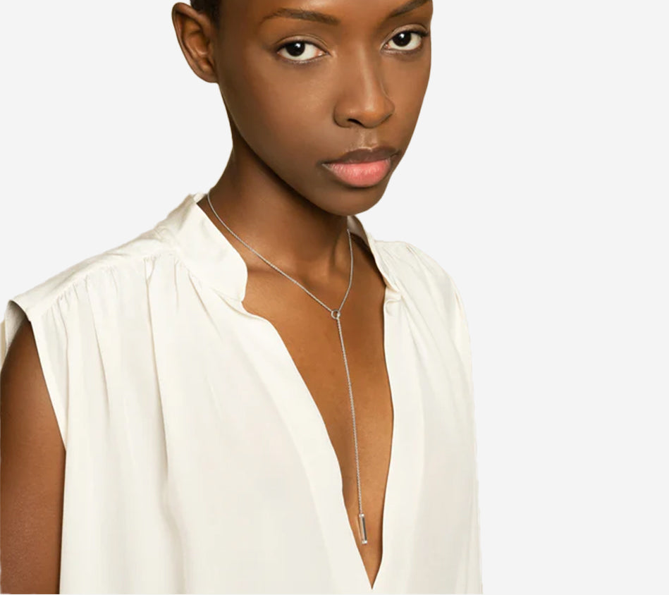 DÂY CHUYỀN BRT-NECKLACE LARIAT LINEA FINE (TRẮNG) Số sê-ri AAB38667 Khối lượng vàng thực 5,38 g
