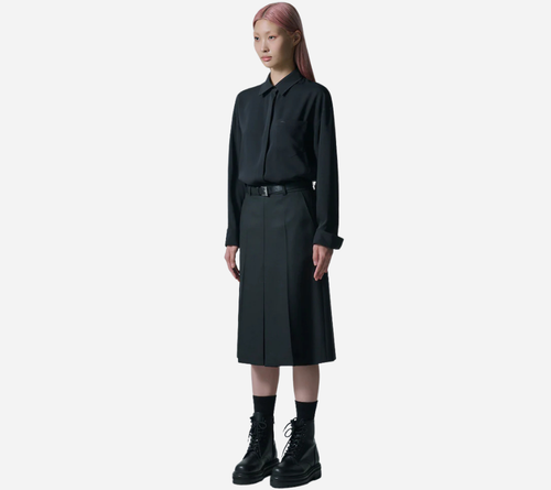JUN-BELTED SLIT SKIRT