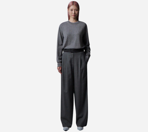 JUN-CASHMERE BLENDED BASIC ROUND PULLOVER