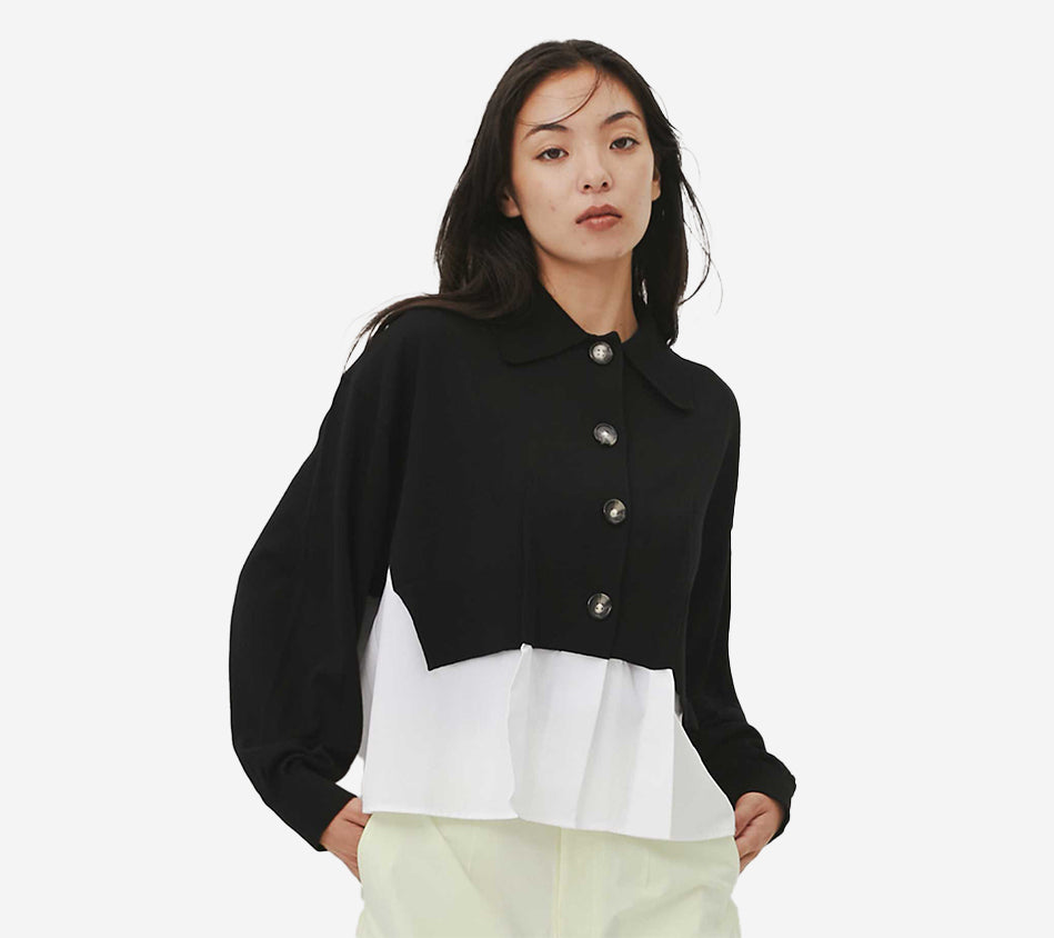 ÁO KHOÁC LEN DỆT KIM XẾP LỚP ENF