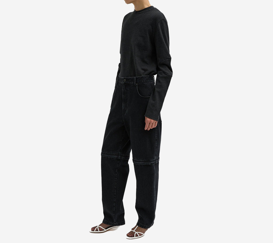 QUẦN JEAN CÓ KHÓA KÉO CHUYỂN ĐỔI TIB-BLACK DENIM LARS
