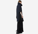 FOT-WOOL CASHMERE HALF CARDIGAN STITCH PONCHO
