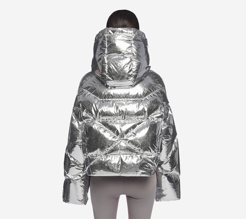 KRJ-CROP ICONIC MILANO IN SILVER MIRROR