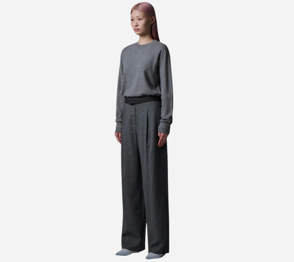 JUN-CASHMERE BLENDED BASIC ROUND PULLOVER