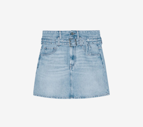 CHÂN VÁY BÒ CỨNG DÁNG NGẮN GAN-SOFT