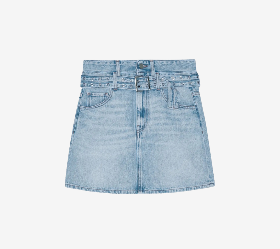 CHÂN VÁY BÒ CỨNG DÁNG NGẮN GAN-SOFT