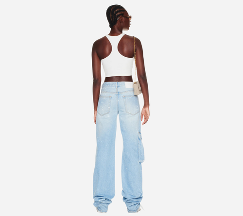 ÁO CROP DÁNG CỘT SỌC GÂN OWH-OFF