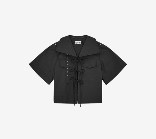 ÁO KIỂU CỔ ĐỔ CHẤT LIỆU GAN-STRETCH COTTON