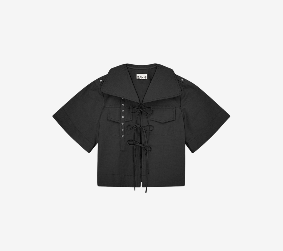 ÁO KIỂU CỔ ĐỔ CHẤT LIỆU GAN-STRETCH COTTON