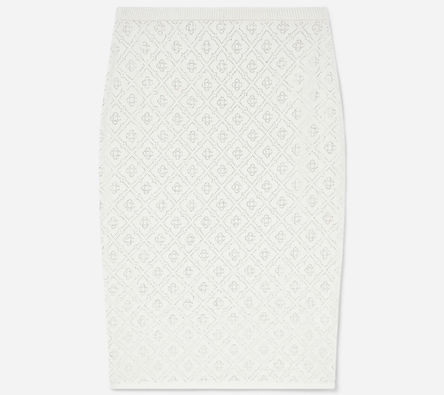 CHÂN VÁY HỌA TIẾT MONOGRAM ĐÍNH PHA LÊ CSB