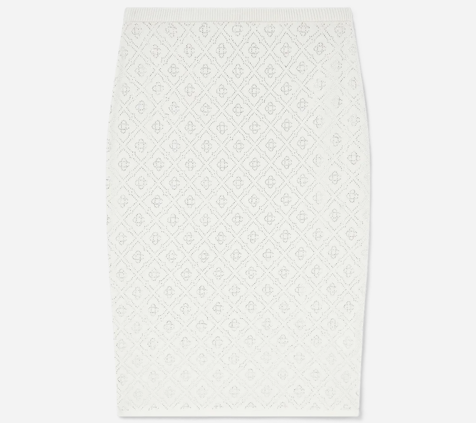 CHÂN VÁY HỌA TIẾT MONOGRAM ĐÍNH PHA LÊ CSB
