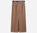 JUN-BELTED MAXI SLIT SKIRT