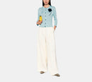 JIL-SLIGHTLY HIGH WAISTED VOLUMINOUS PLEATED PANT WITH METAL ZIP CLOSURE. BELT LOOPS, SIDE SEAM AND BACK WELT POCKETS. LOW CROTCH