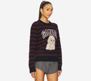GAN-GRAPHIC WOOL MIX POODLE STRIPE CREWNECK