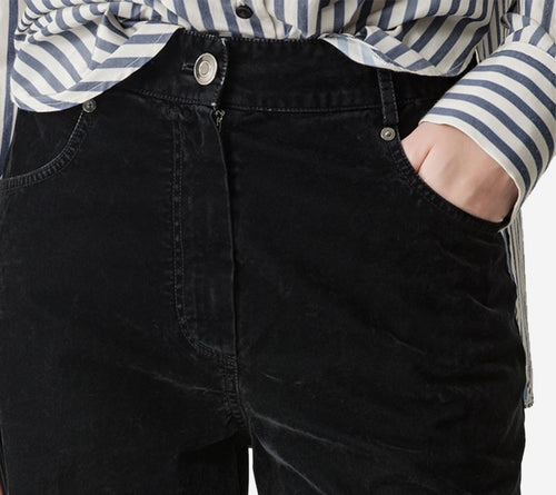 FOT-FLOCKED COTTON 5 POCKETS PANTS