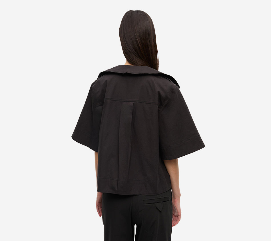 ÁO KIỂU CỔ ĐỔ CHẤT LIỆU GAN-STRETCH COTTON