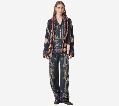 FOT-"SOGNI" PRINT ENVERS SATIN PAJAMA SHIRT