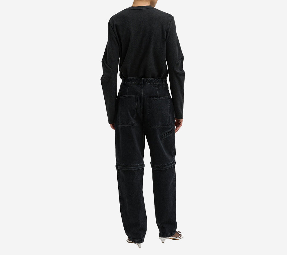 QUẦN JEAN CÓ KHÓA KÉO CHUYỂN ĐỔI TIB-BLACK DENIM LARS