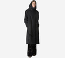 FOT-WOOL MOHAIR CLOTH HOODED ASTRAKHAN EFFECT COAT