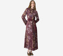 FOT-"SOGNI" PRINT ENVERS SATIN LONG SLEEVES DRESS