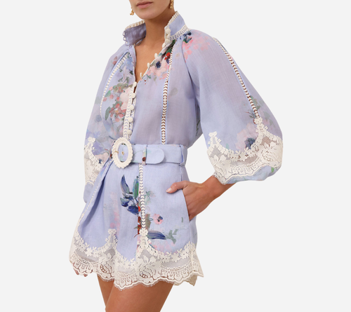 QUẦN SHORT NẾP GẤP TRANG TRÍ REN ZIM-EVERLEY