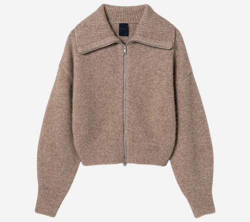 JUN-[ESSENTIAL] HAIRY HIGHT NECK CARDIGAN