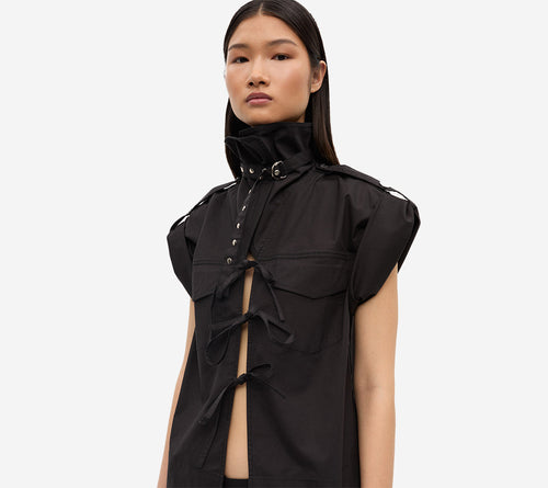 ÁO KIỂU CỔ ĐỔ CHẤT LIỆU GAN-STRETCH COTTON