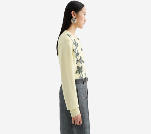 JIL-CN LS CARDIGAN W/ VELVET EMB