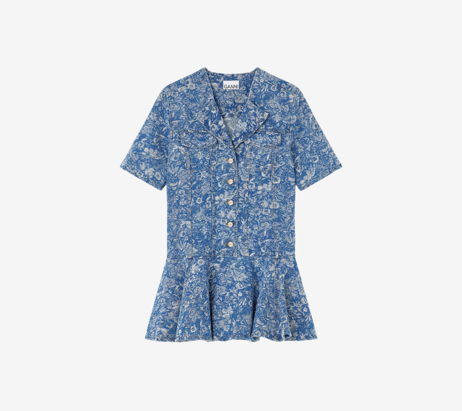 ĐẦM NGẮN DENIM VẢI GAN-TAPESTRY