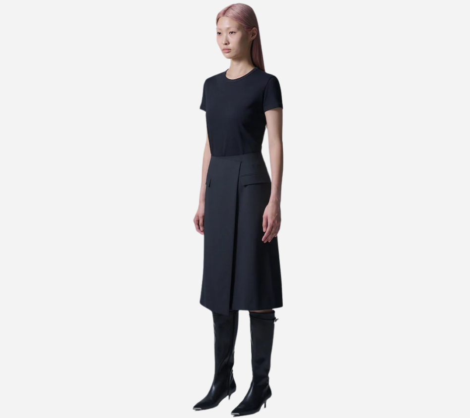 JUN-CLEAN WRAP SKIRT