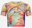 ÁO PHÔNG CROP TOP LƯỚI IN HỌA TIẾT NỮ CSB