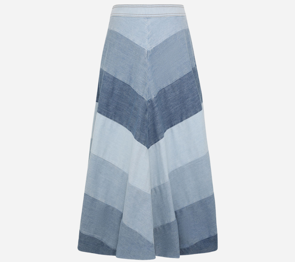 CHÂN VÁY MIDI DENIM ZIM-TALLOW