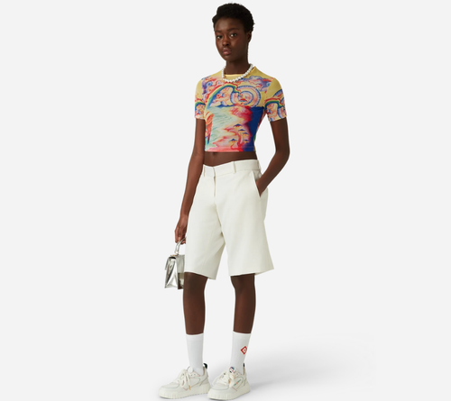 ÁO PHÔNG CROP TOP LƯỚI IN HỌA TIẾT NỮ CSB
