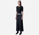 JUN-DOUBLE WAISTED TUCKED PANTS