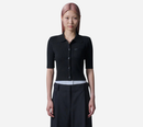 JUN-SHORT SLEEVE RIB PATTERN CARDIGAN
