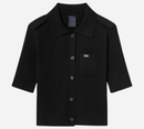 JUN-SHORT SLEEVE RIB PATTERN CARDIGAN
